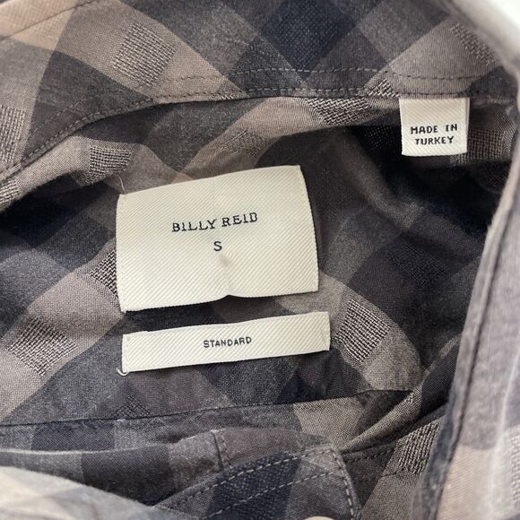 Billy Reid Shirt Button Front Men’s Size Small‎ Checkered Standard Cut TURKEY - Picture 4 of 8